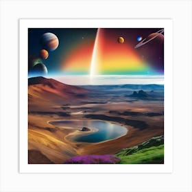 A Beautiful Rainbow Between Earth And Mars 2 Art Print