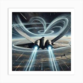 A High Tech Sci Fi Scene Showing A Starfighter N Art Print