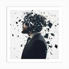 Man With A Broken Head Art Print