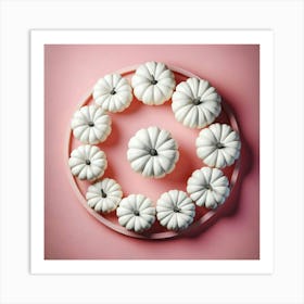 White Pumpkins Art Print