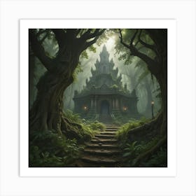 Temple In The Forest 1 Art Print