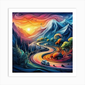 Road To The Sunset Art Print