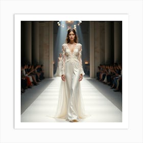 Wedding Dress On The Runway 2 Art Print