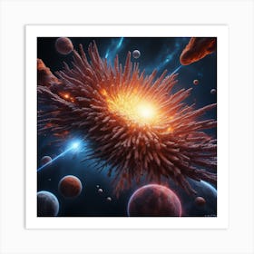 Stunning Deep Space Supernova Explosion And Stars Art Hyperrealistic 63539570 Art Print