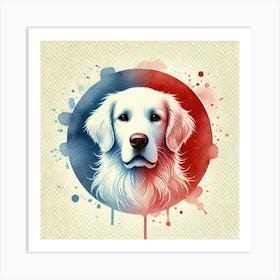 Watercolor Golden Retriever 3 Art Print