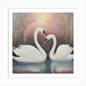 Pair of swans 4 Art Print