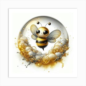 Bee Bubble Art Print