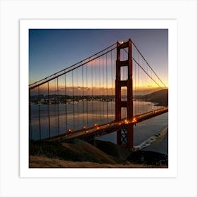 Golden Gate Bridge Sunset Art Print