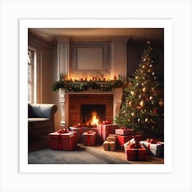 Christmas Tree In The Living Room 70 Art Print
