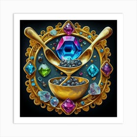 Logo made of gemstones extracted with a tablespoon. 13 Art Print