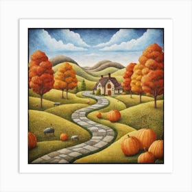 The Winding Road Home. In the middle of the meadows 4 Art Print