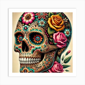 Tattoo Skull 2 Art Print