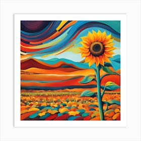 Abstract - Sunflower  Art Print