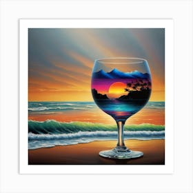 Sunset In A Wine Glass Art Print