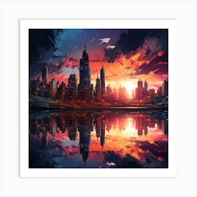 Cyberpunk Sunset Art Print