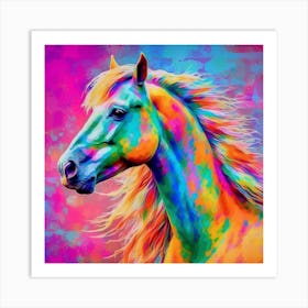 Colorful Horse Painting Art Print