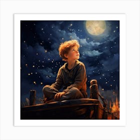 Little Boy In A Boat Art Print