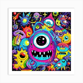 Psychedelic Monsters Art Print