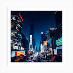 Times Square At Night Art Print