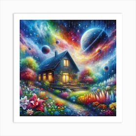 Colorful Galaxy House 1 Art Print