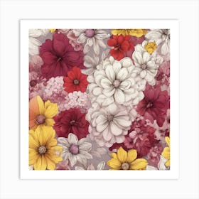 Dahlias Art Print