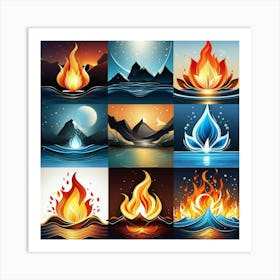 Fire And Water Art Print