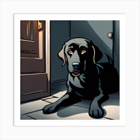 Black Labrador Art Print