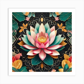 Lotus Flower 100 Art Print