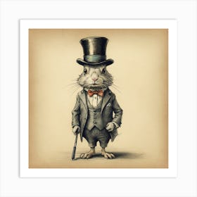 Rabbit In Top Hat 10 Art Print