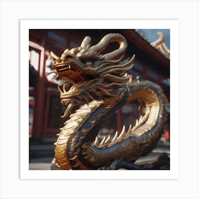 Golden Dragon Art Print