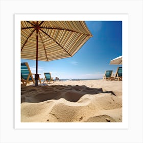 Sandy Beach View Summer Photography Art Print