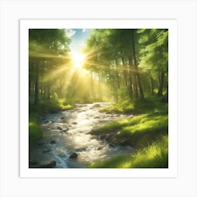 Sunrise In The Forest 1 Art Print