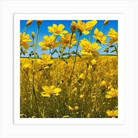 Field Of Yellow Flowers 17 Art Print