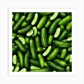 Background Of Cucumbers Art Print