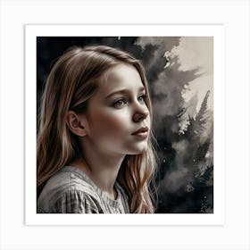 Girl In The Forest Art Print