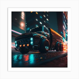 Truck At Night Art Print