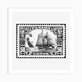 Sailing Ship Postal Stamp Canada Art Print