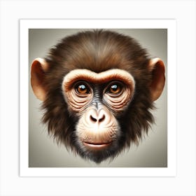 Chimpanzee Head Art Print