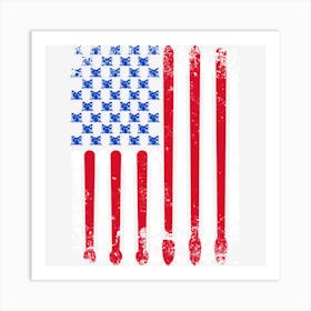 Drummer Us Flag 3alyk Art Print