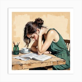 Woman Reading A Book 33 Art Print