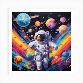 Astronaut In Space Art Print