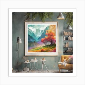 Mountain Landscape Painting Art Print