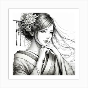 Japanese girl 6 Art Print