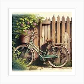 Bicycle In The Garden Art Print