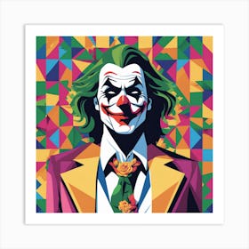 Joker Portrait Low Poly Painting (7) Art Print