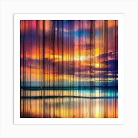 Sunset By Person 3 Art Print