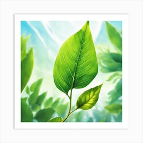 Green Leaf In The Forest 2 Art Print