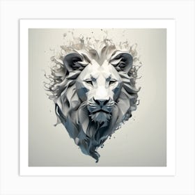 Abstract Lion Head Art Print