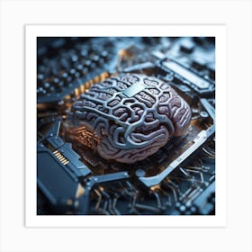 Brain On A Computer Chip 8 Art Print