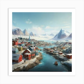 Arctic Village art print Art Print